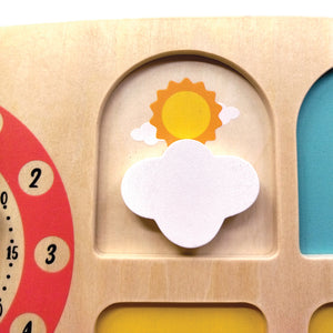 Montessori learning clock made of wood