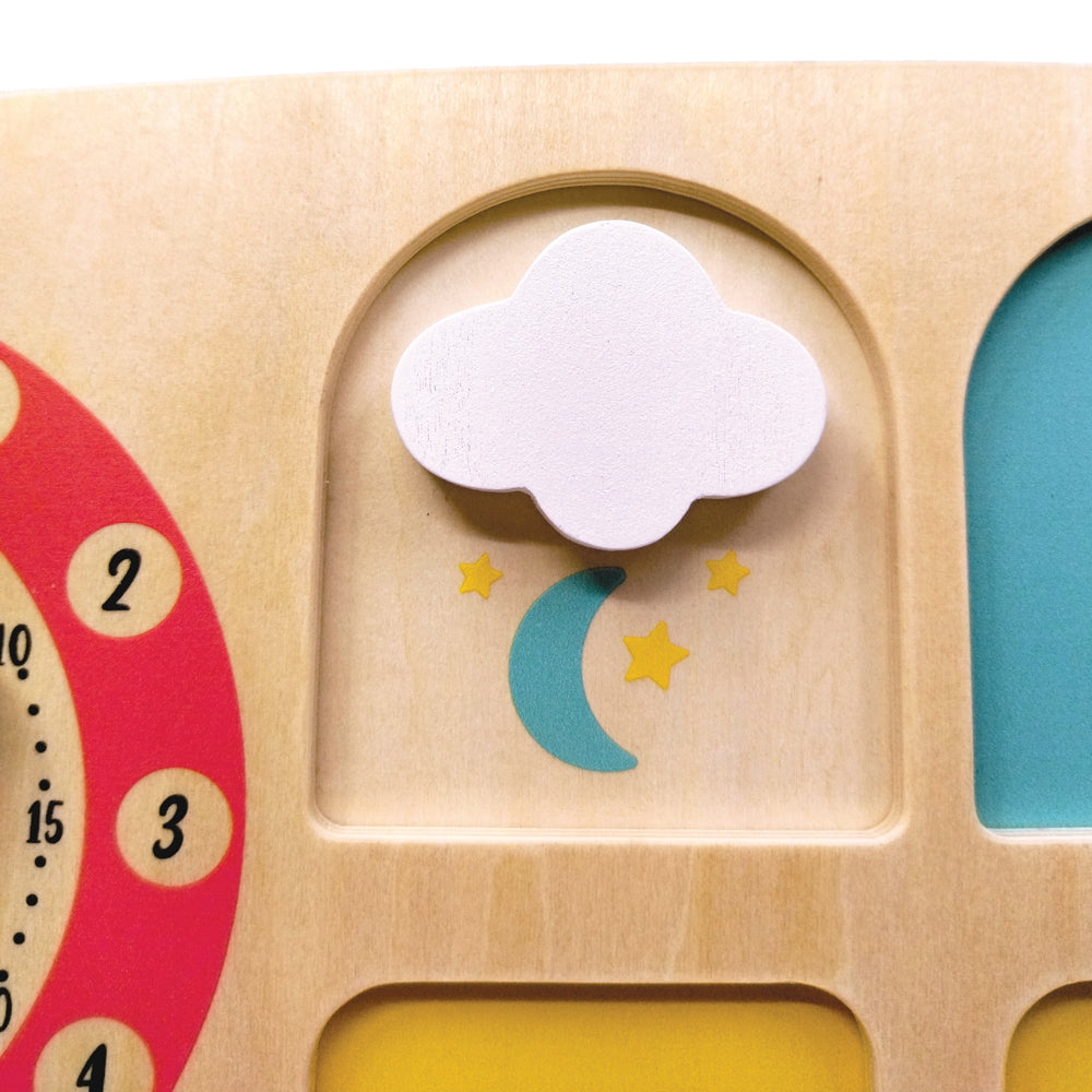 Montessori learning clock made of wood