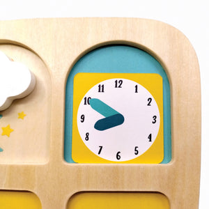 Horloge d'apprentissage Montessori en bois