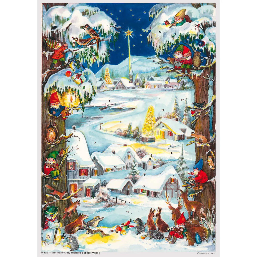 Adventskalender "Winterliches Dorf" im A4-Format