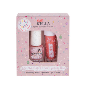 Set of nail polish and lip balm for children