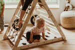 Affenling Set - Three-sided climbing triangle with slide and croissant seesaw