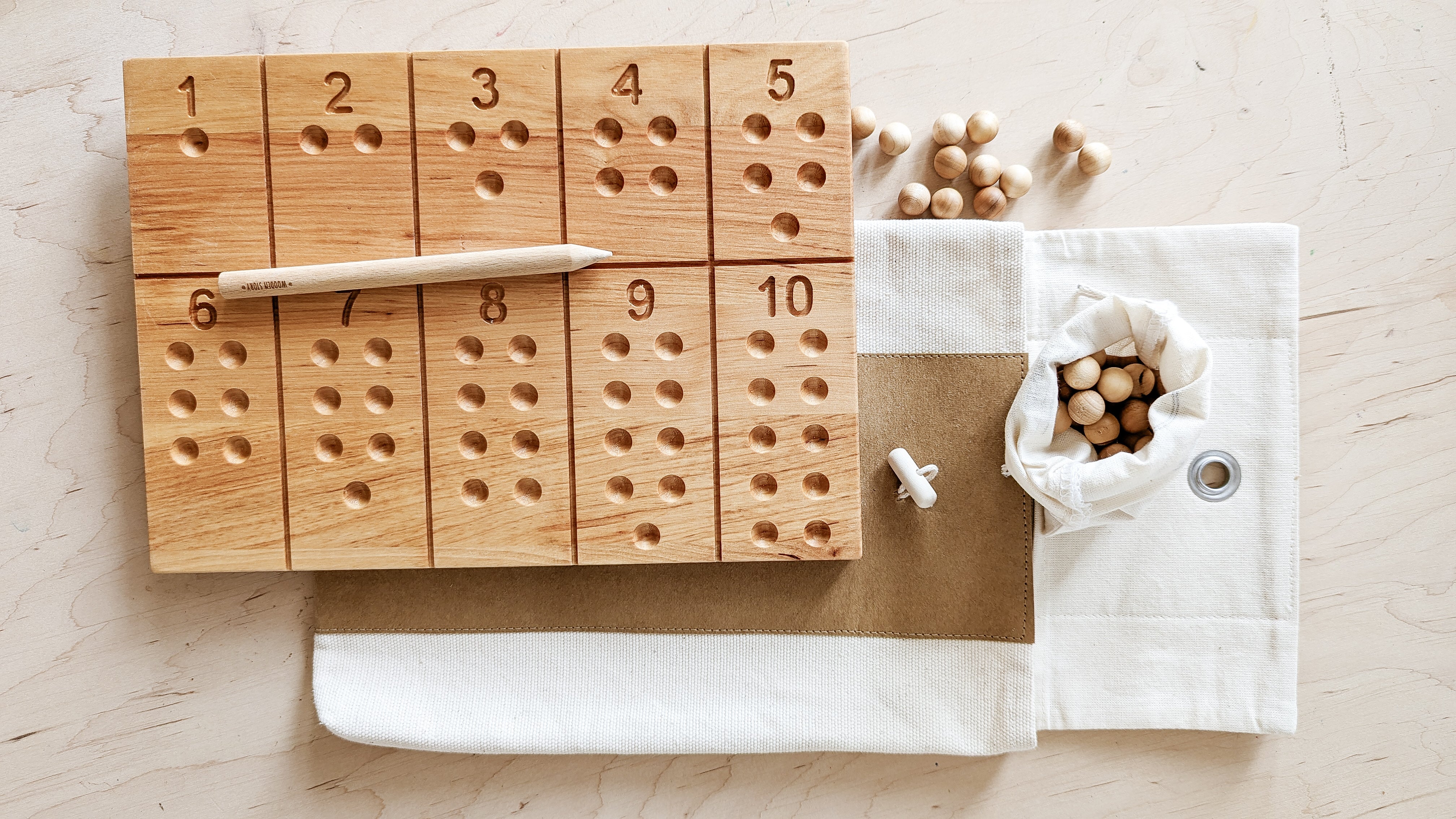 Montessori number board, double sided