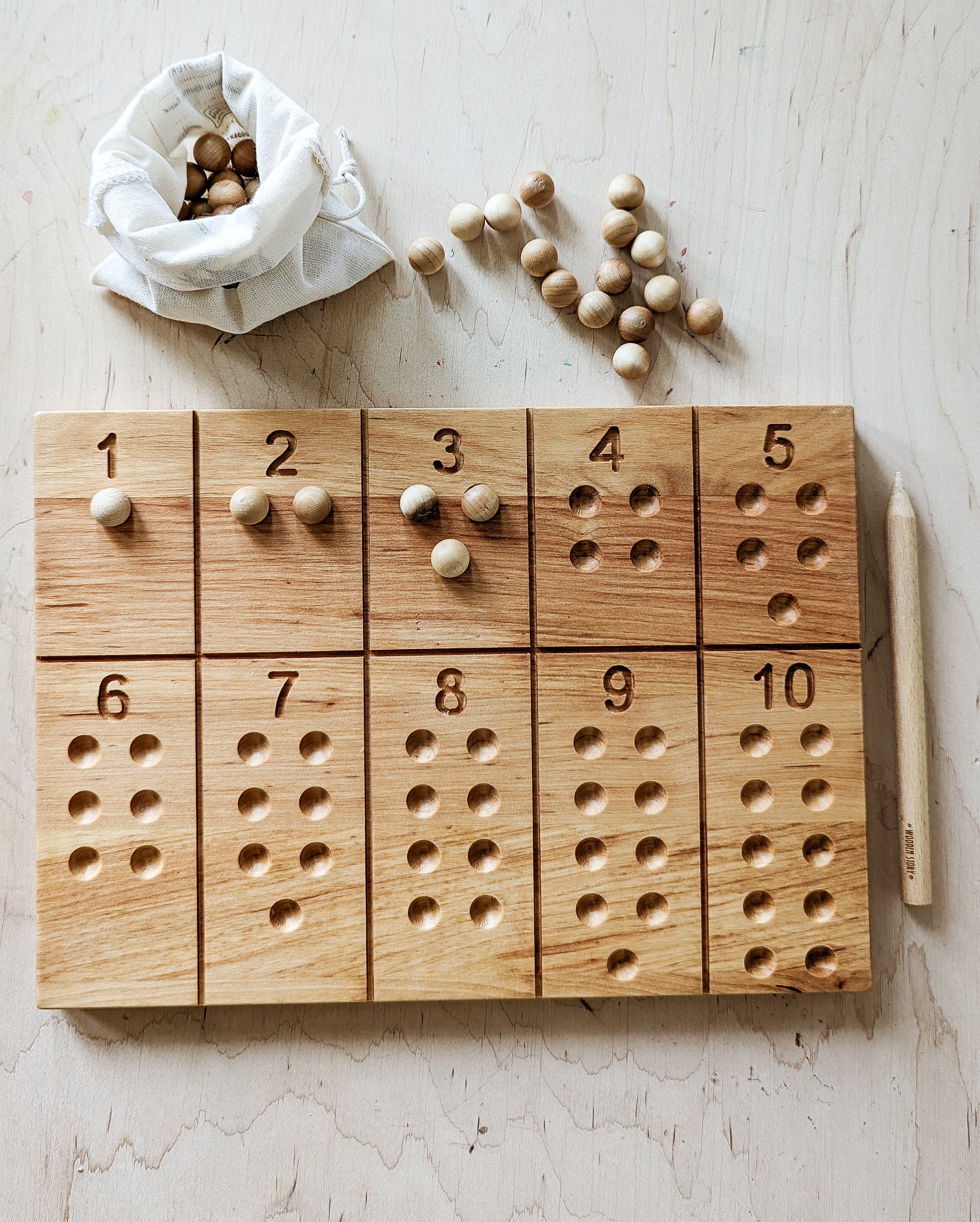 Montessori number board, double sided