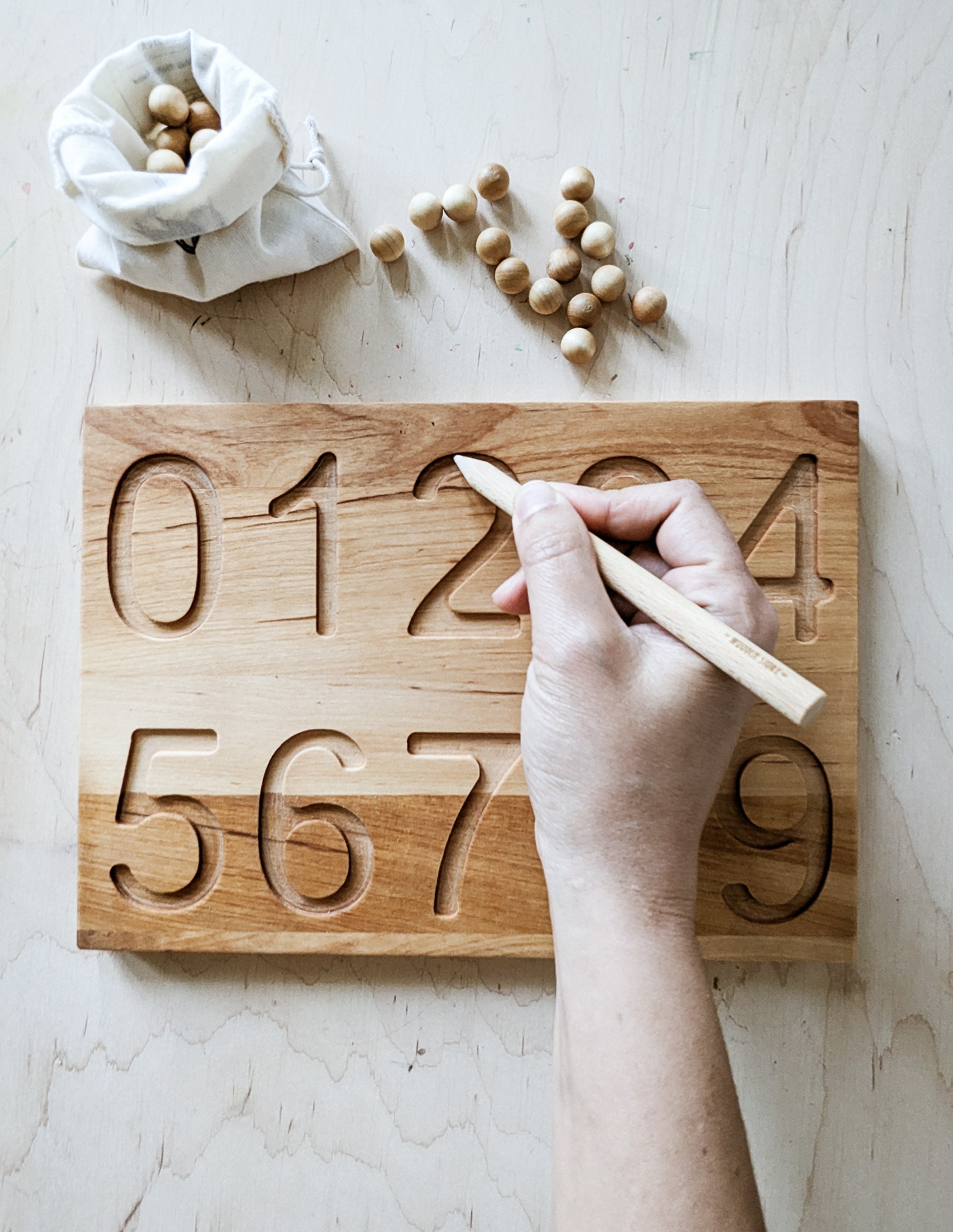 Montessori number board, double sided