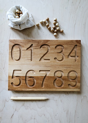 Montessori number board, double sided