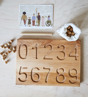 Montessori number board, double sided