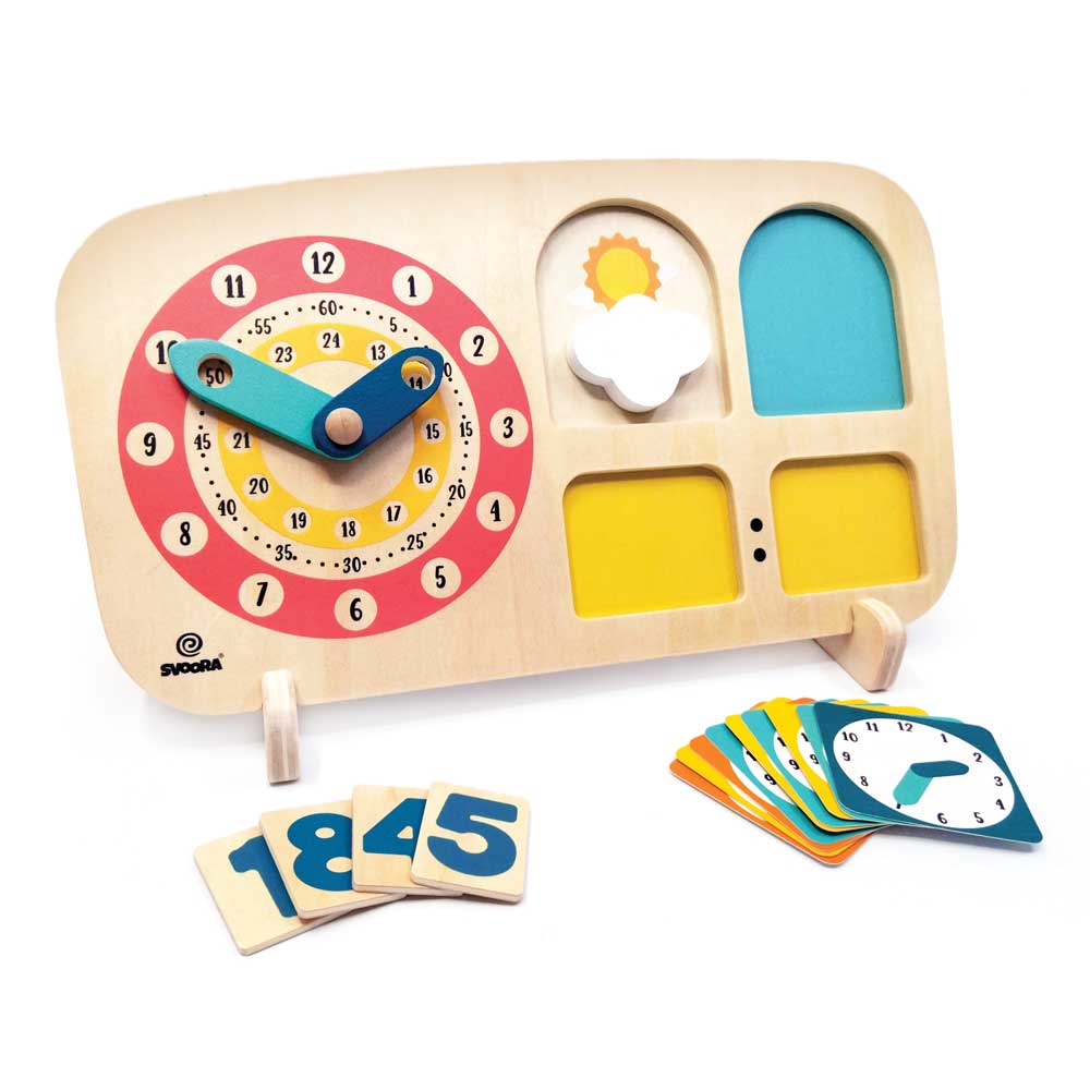 Montessori learning clock made of wood