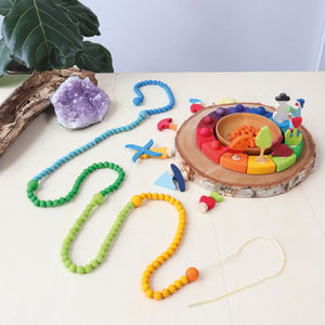 Grimm's colorful wooden beads, 480 pieces