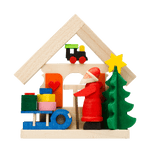 Weihnachtsbaumschmuck "Haus Weihnachtsmann mit Schlitten"