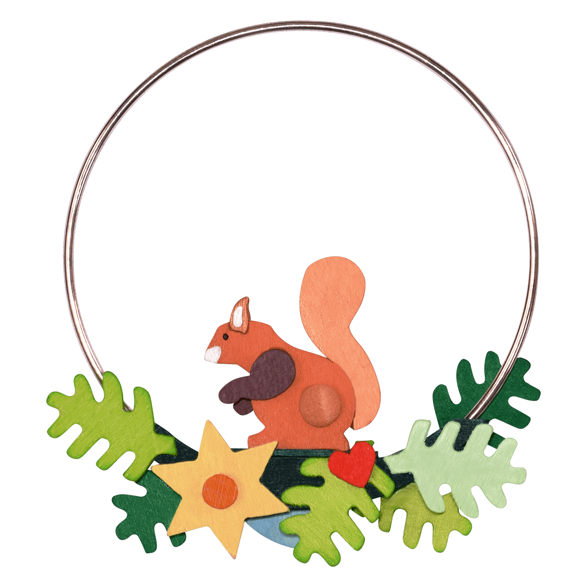 Décoration de sapin de Noël "Écureuil dans l'anneau" 