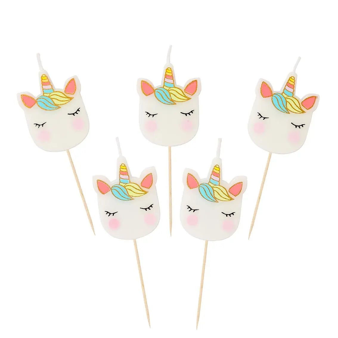 Candles unicorn, set of 5