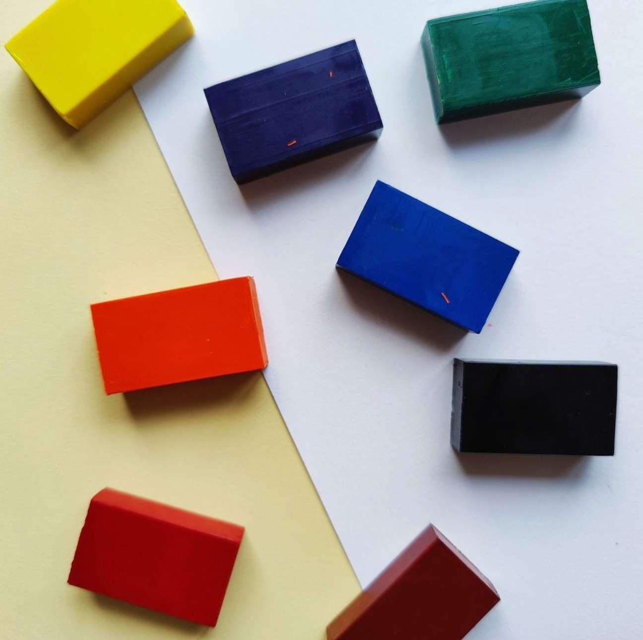 Set of 12 organic wax crayon blocks 