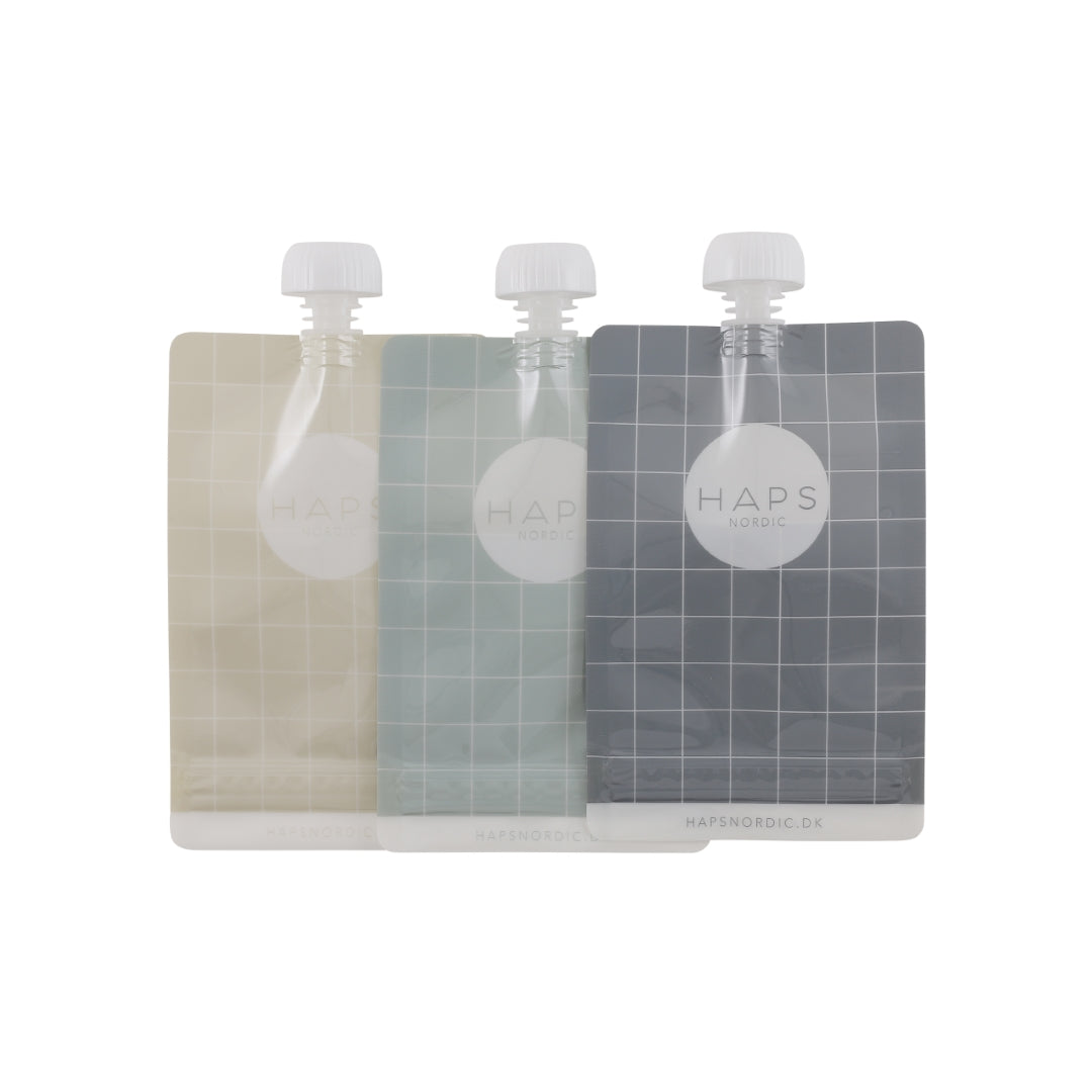 Reusable smoothie bags, set of 3 in 2 designs