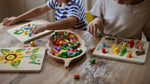 "Raupe Nimmersatt", Lernspielzeug zum Sortieren und Farben lernen