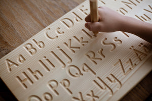 Alphabet Tracing Board according to Montessori in the German-Swiss basic script
