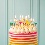 Kerzen «Happy Birthday» Regenbogen