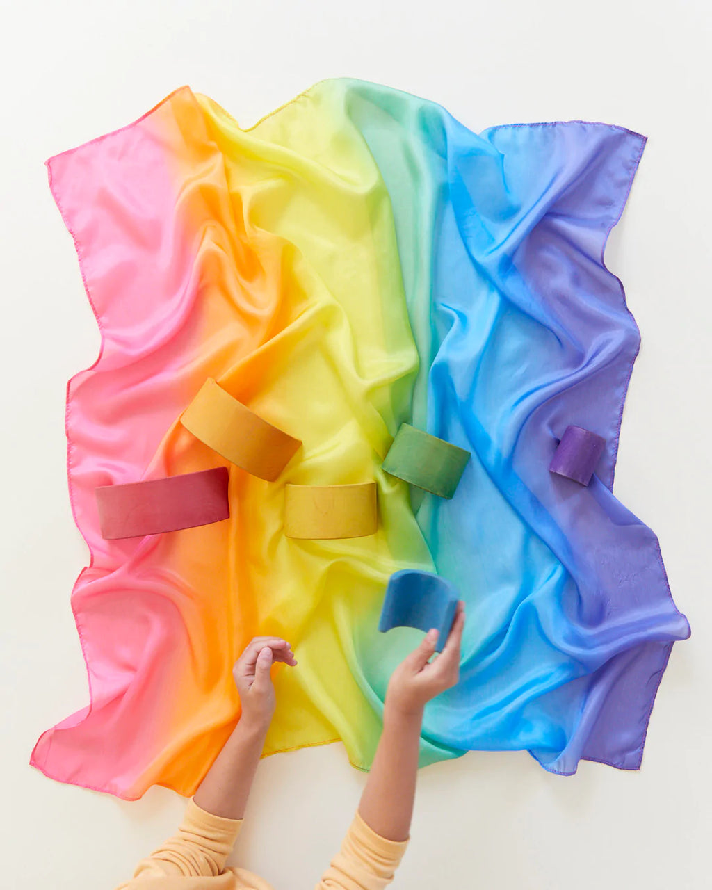 Serviette de jeu en soie «Rainbow» de Sarah's Silks